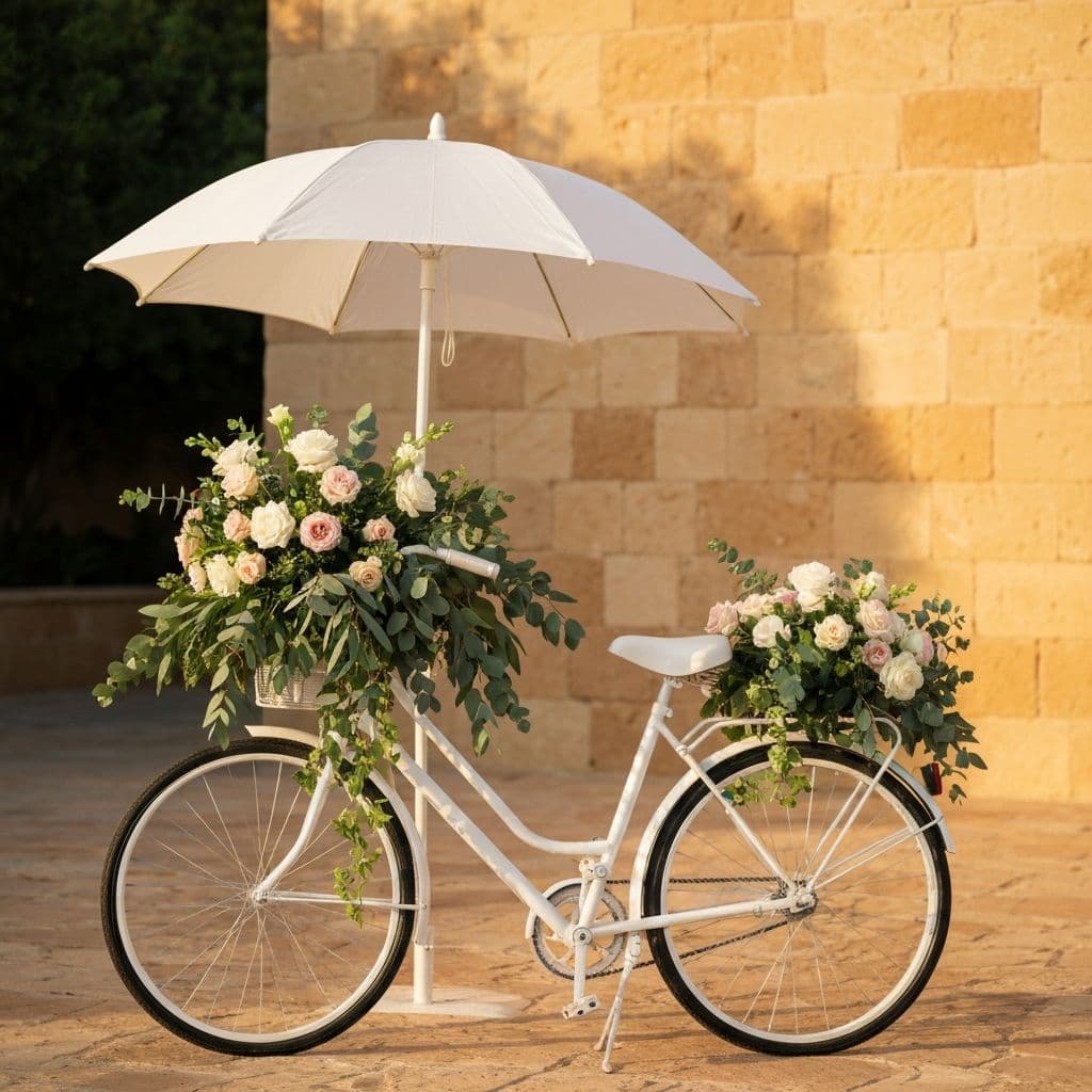 Styled ice cream bike with florals