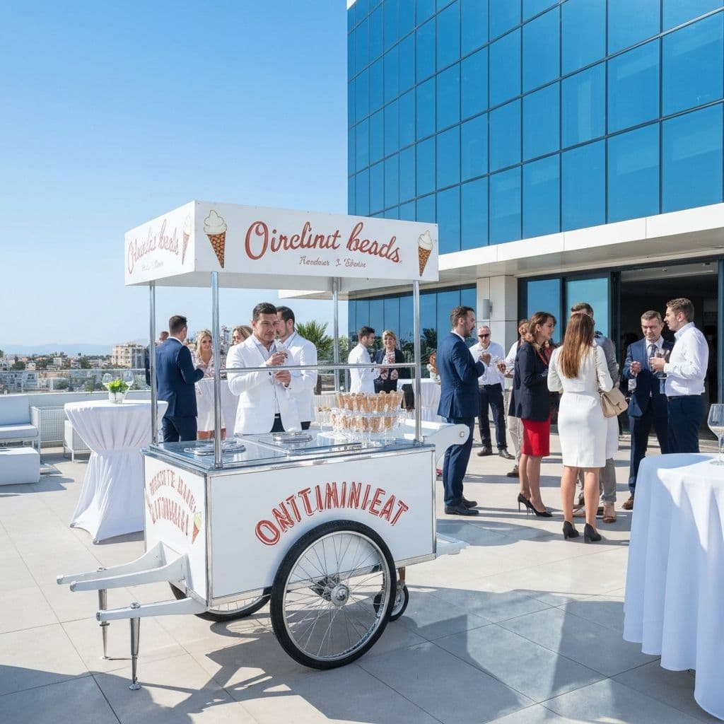 Corporate event ice cream setup