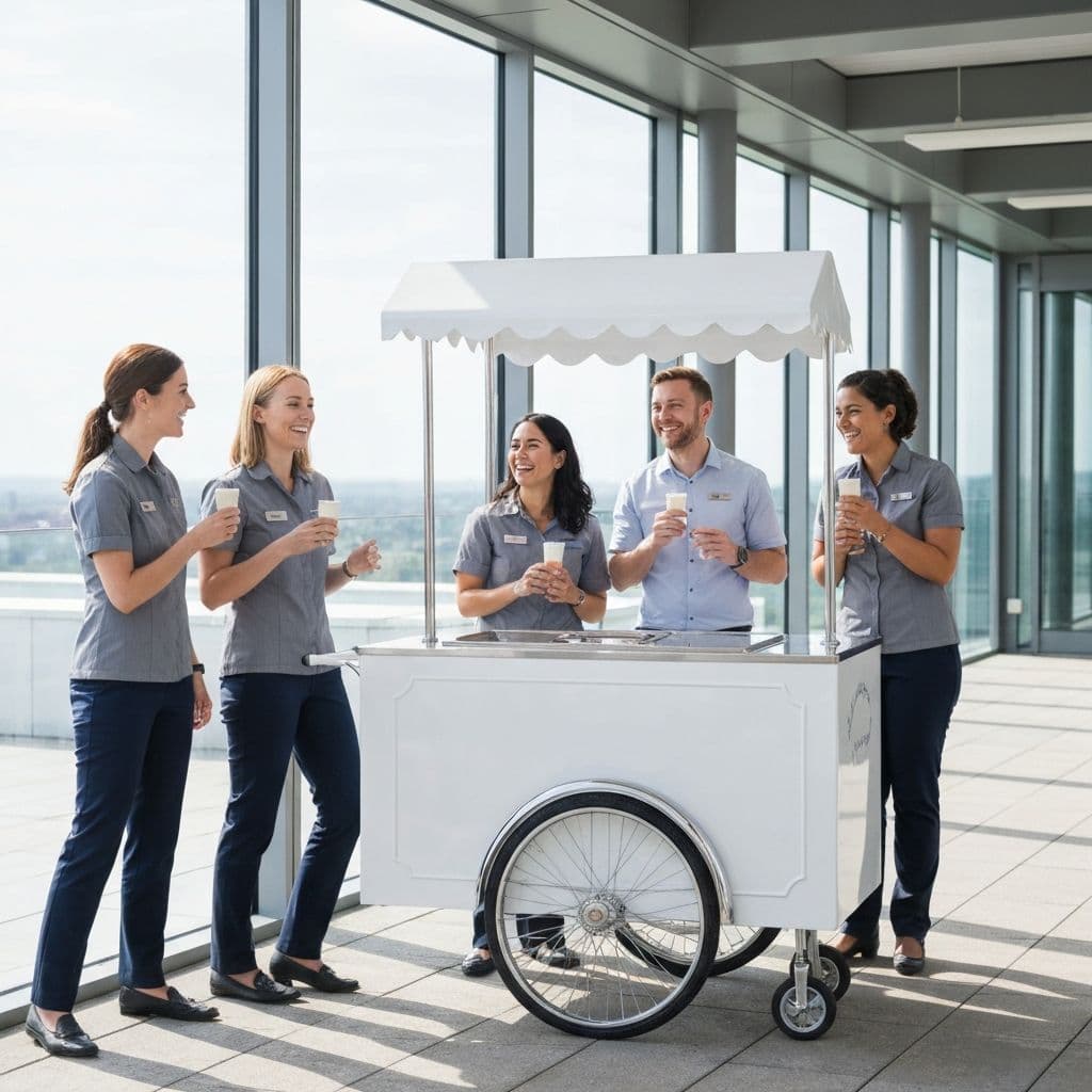Corporate event ice cream setup